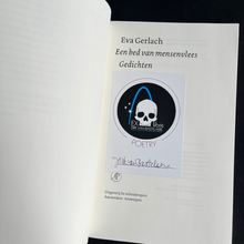 Load image into Gallery viewer, Eva Gerlach, Een bed van mensenvlees, Ex libris Dirk van Bastelaere, handgesigneerde ex libris. Eerste druk