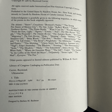 Load image into Gallery viewer, Raymond Carver - Ultamarine Poetry book 1st edition 1st printing