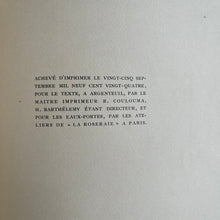 Load image into Gallery viewer, Henri de Regnier - La Canne de Jaspe / Monsieur D'Amercoeur / Le Trèfle noir / Contes à Soi-Même Édition Illustrée De Dix Eaux-Fortes Originales De Drian, aquarellées à la main