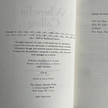 Load image into Gallery viewer, Raymond Carver - Where I'm Calling From (Uncorrected Advance Proof) Uncorrected Proof Uncorrected Advance Proof 1st Edition