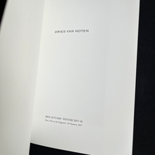 Load image into Gallery viewer, Dries Van Noten lookbook men autumn-winter 2017-2018 title page
