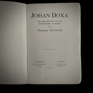 Herman Teirlinck - Johan Doxa Vlaamse Roman Eerste druk