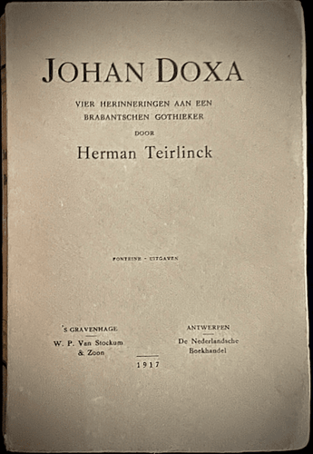 Herman Teirlinck - Johan Doxa Vlaamse Roman Eerste druk