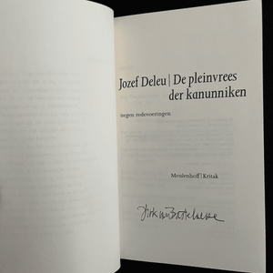 Jozef Deleu - De pleinvrees der kanunniken Essays Blicero Books