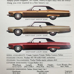 1973 Oldsmobile Brochure Rare