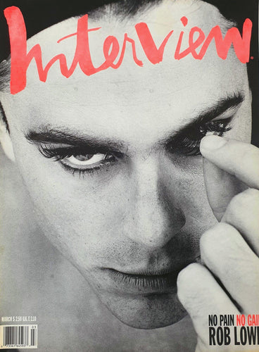 1990 - Andy Warhol's Interview - March issue - Rob Lowe (cover) Magazine Blicero Books