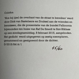 Dirk van Bastelaere - Hoe bij ijzel de overkant van de straat te bereiken Limited edition book Blicero Books