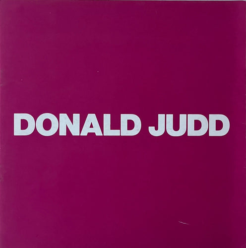Donald Judd Art Catalog Blicero Books