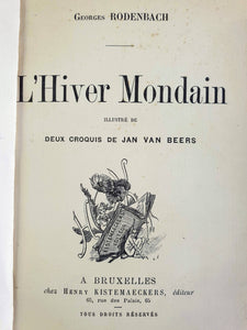 Georges Rodenbach - L'Hiver mondain Book Blicero Books