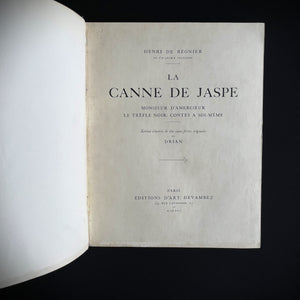 Henri de Regnier - La Canne de Jaspe / Monsieur D'Amercoeur / Le Trèfle noir / Contes à Soi-Même Édition Illustrée De Dix Eaux-Fortes Originales De Drian, aquarellées à la main