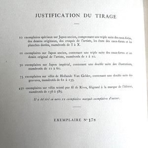 Henri de Regnier - La Canne de Jaspe / Monsieur D'Amercoeur / Le Trèfle noir / Contes à Soi-Même Édition Illustrée De Dix Eaux-Fortes Originales De Drian, aquarellées à la main