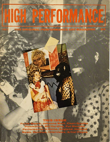 HIGH PERFORMANCE. The original performance art magazine. Issue 21 Periodical Blicero Books