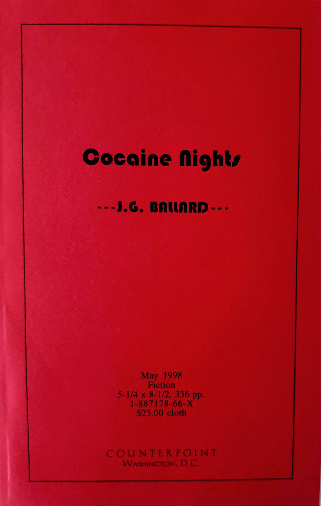 J.G. Ballard - Cocaine Nights Book Scarce