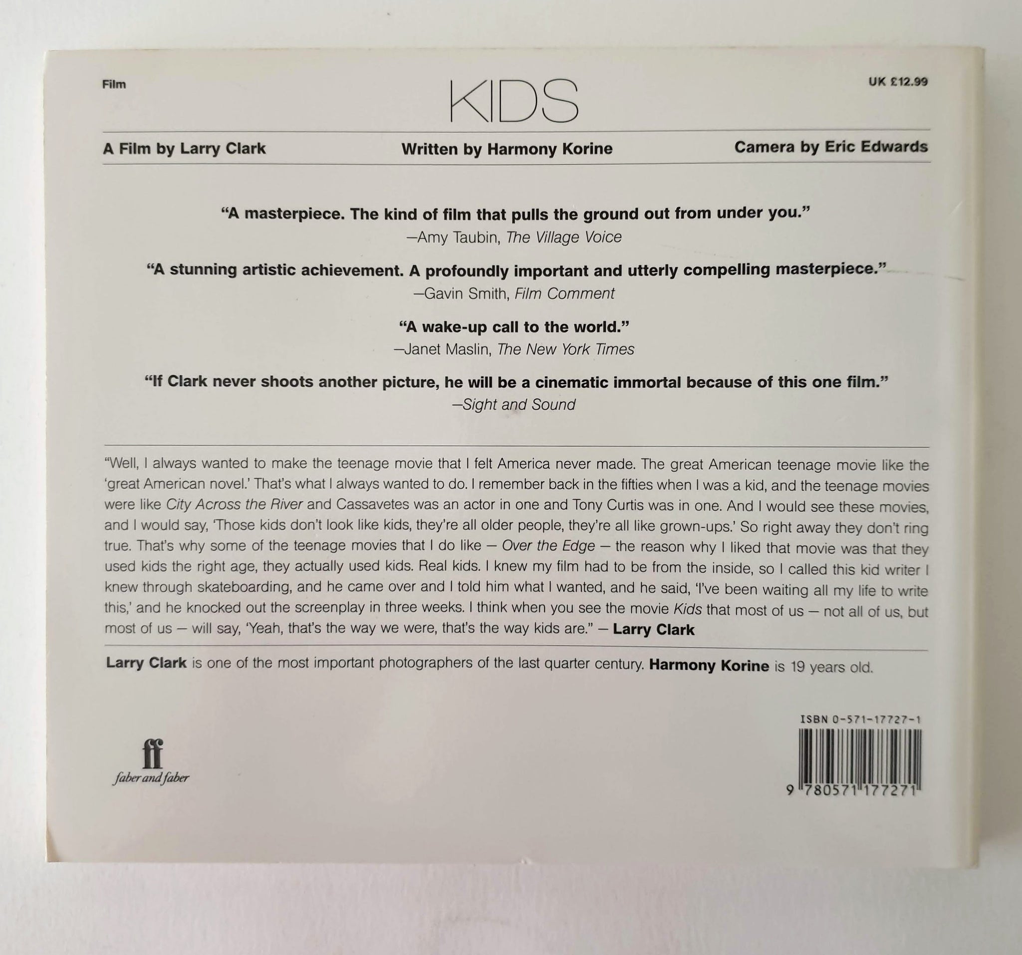 Larry Clark & Harmony Korine - Kids. A Film – Blicero Books