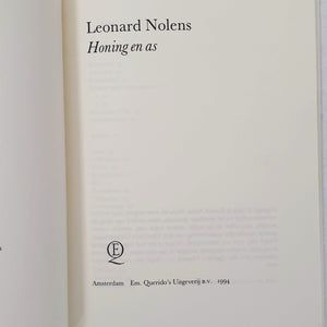 Leonard Nolens - Honing en As Book Nederlands