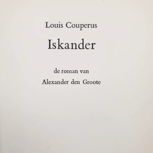 Louis Couperus - Iskander. De roman van Alexander den Grote Book Blicero Books