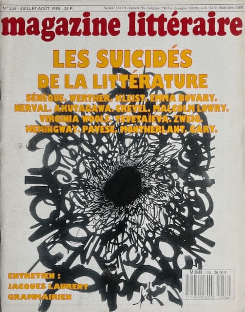 N° 256 Magazine littéraire - Les suicidés de la littérature Magazine Blicero Books