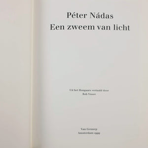 Péter Nadas -Een zweem van licht Book Blicero Books