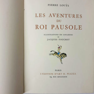 Pierre Louÿs - Les aventures du roi Pausole Book Limited Edition