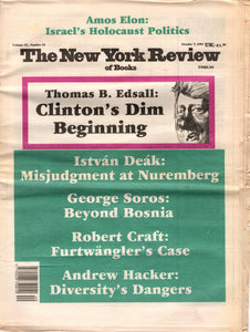 The New York Review of Books. Vol XL, Issue #16. October 7, 1993 Periodical Blicero Books